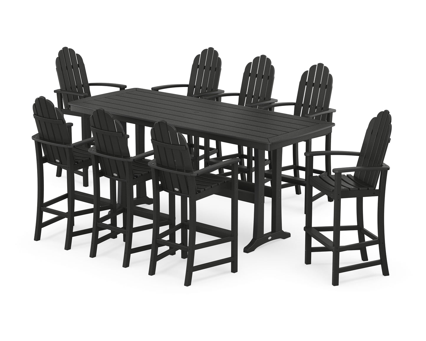 Classic Adirondack 9-Piece Bar Set with Trestle Legs
