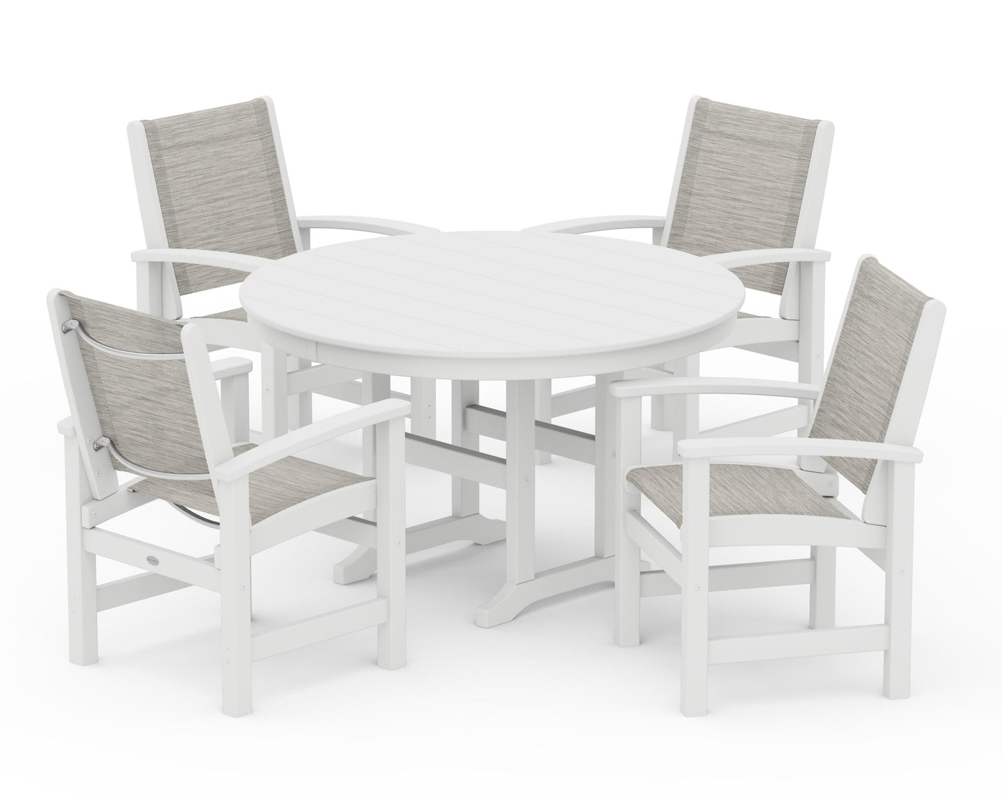 Coastal 5-Piece Round Farmhouse Dining Set