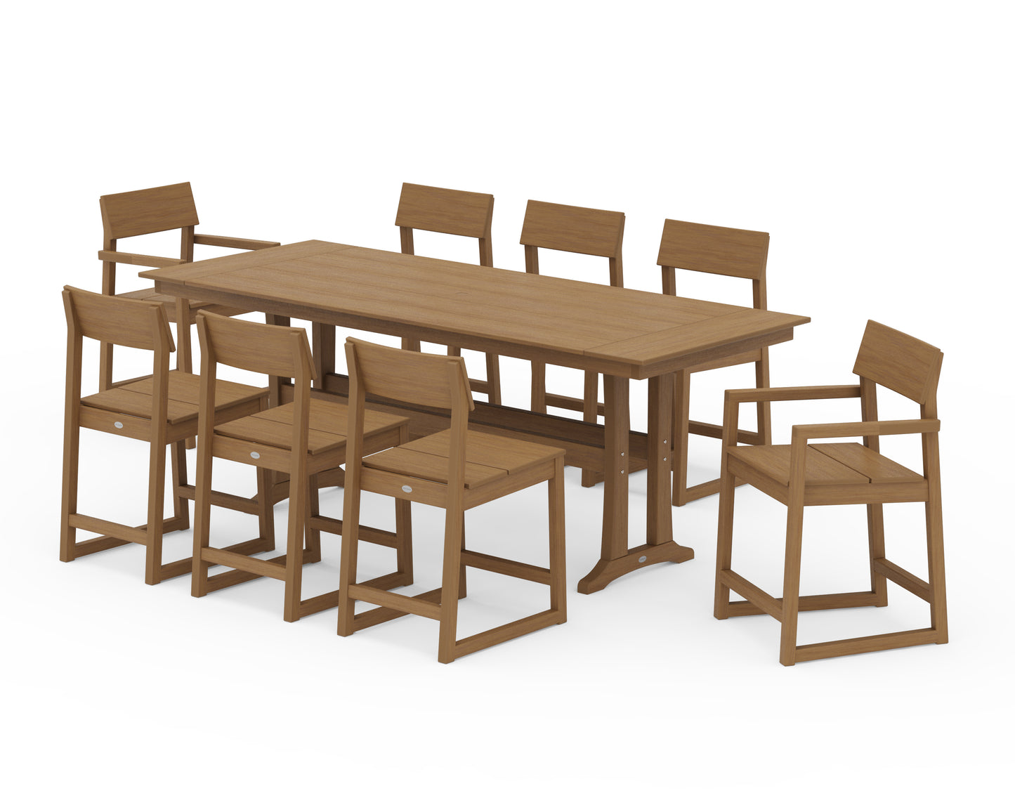 EDGE 9-Piece Farmhouse Counter Set with Trestle Legs