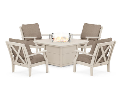 Braxton 5-Piece Deep Seating Conversation Set with Fire Pit Table