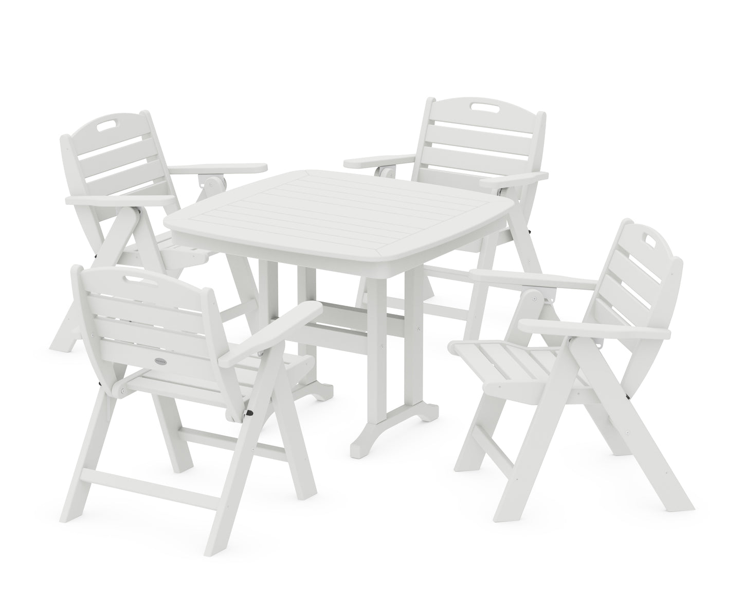 Nautical Folding Lowback Chair 5-Piece Dining Set