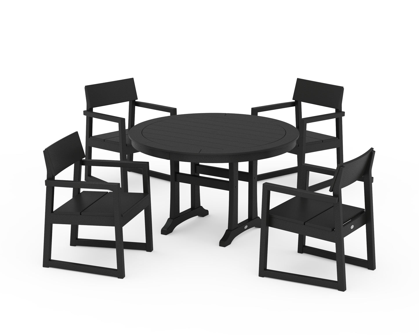 EDGE 5-Piece Round Dining Set with Trestle Legs