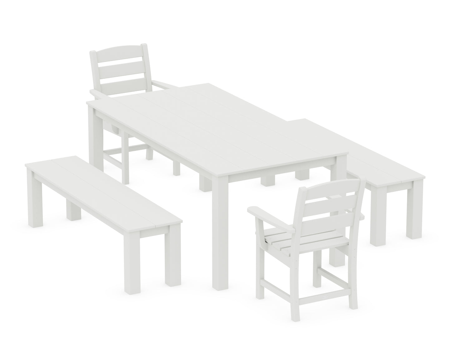 Lakeside 5-Piece Parsons Dining Set with Benches