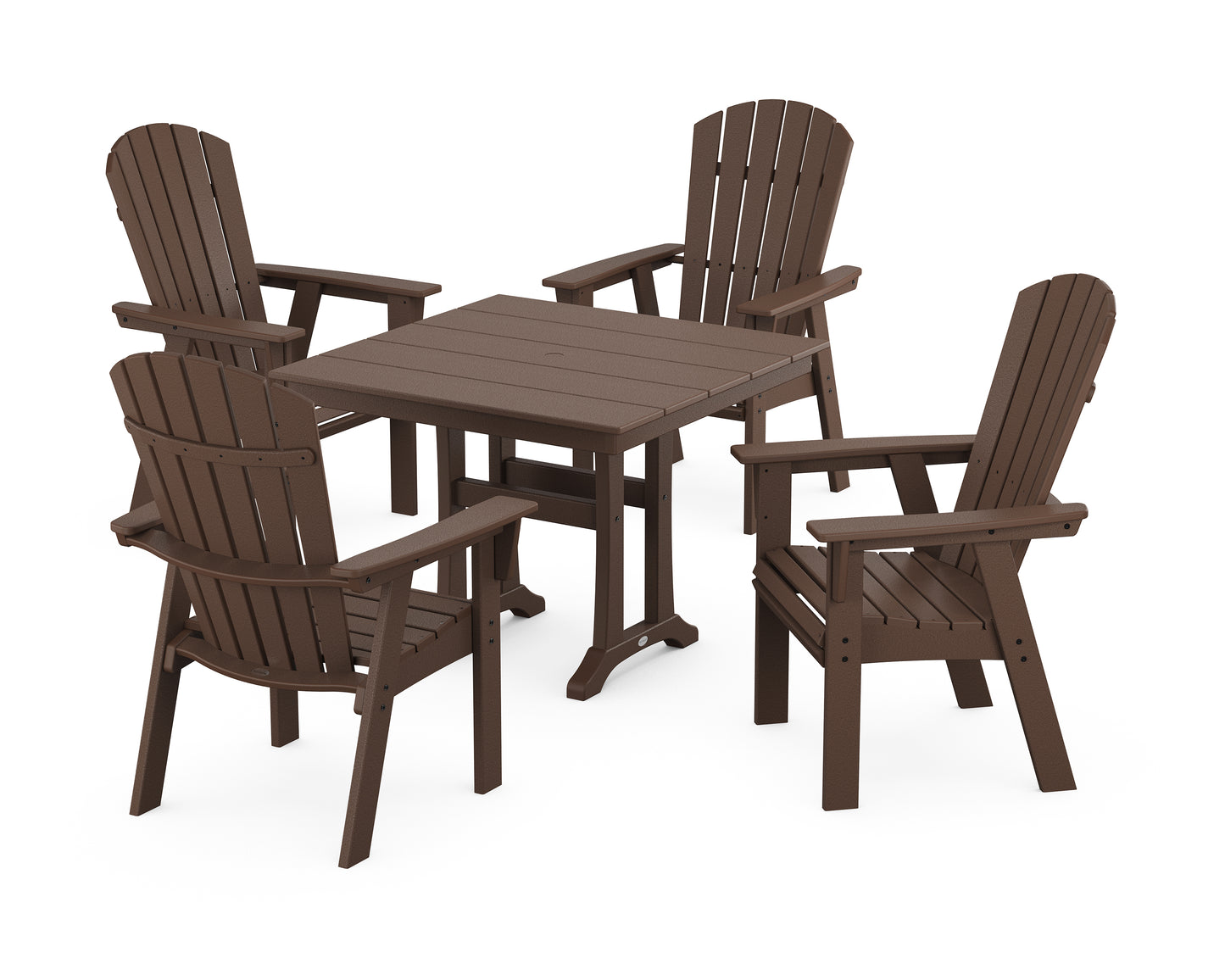 Nautical Adirondack 5-Piece Farmhouse Dining Set With Trestle Legs