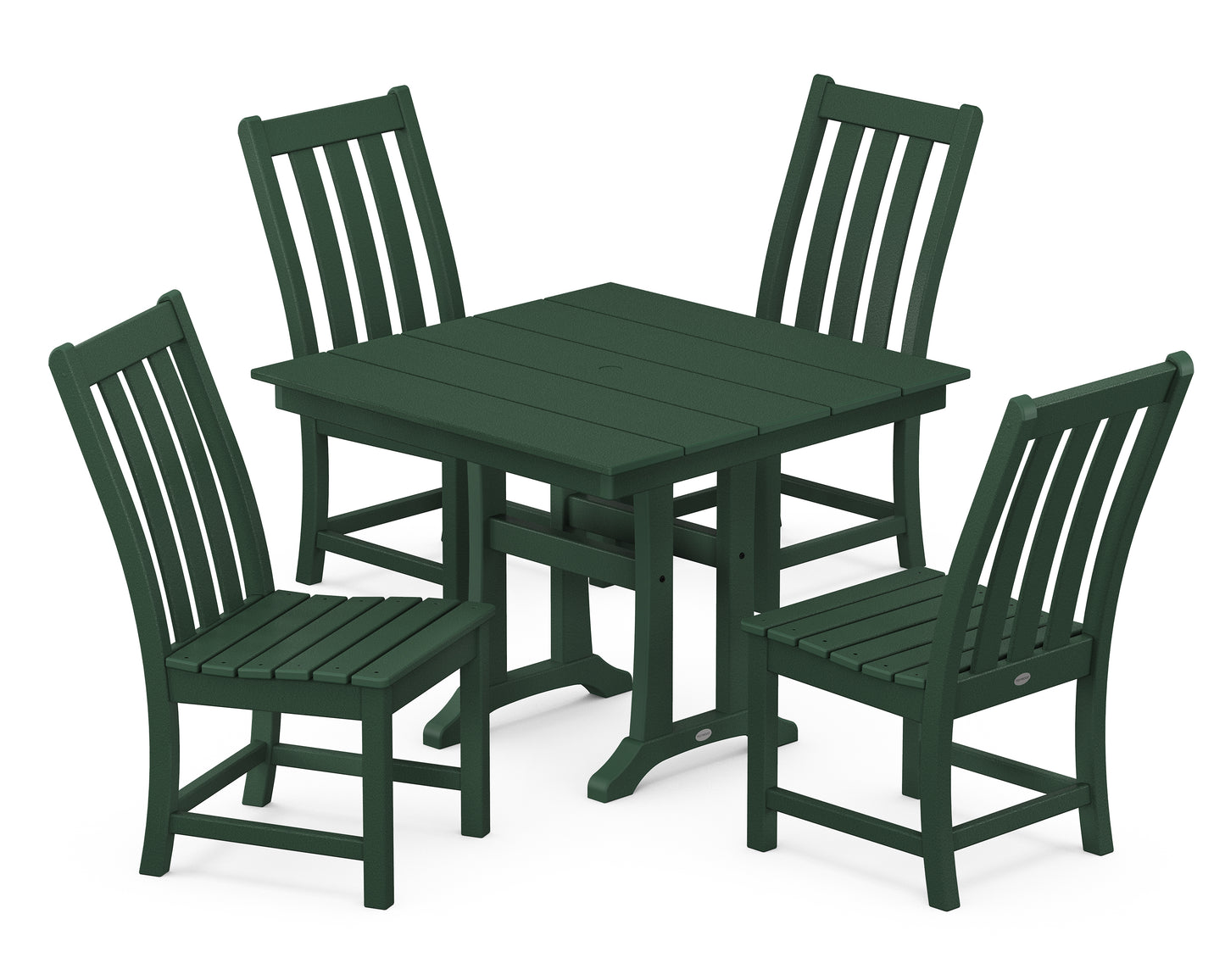 Vineyard 5-Piece Farmhouse Trestle Side Chair Dining Set