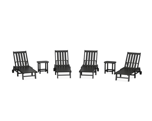 Vineyard 6-Piece Chaise with Wheels Set