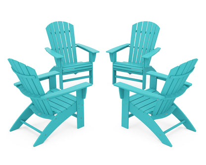 4-Piece Nautical Curveback Adirondack Chair Conversation Set