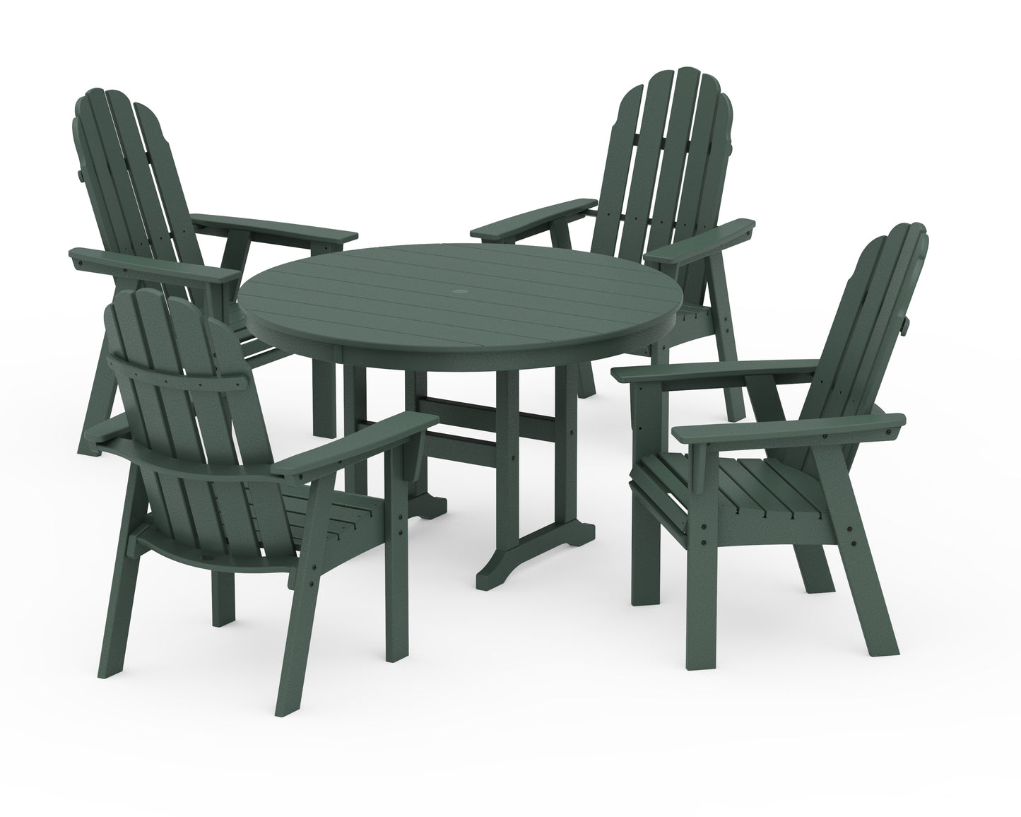 Vineyard Curveback Adirondack 5-Piece Round Farmhouse Dining Set