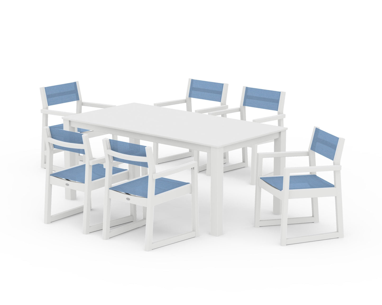 EDGE Sling Arm Chair 7-Piece Parsons Dining Set