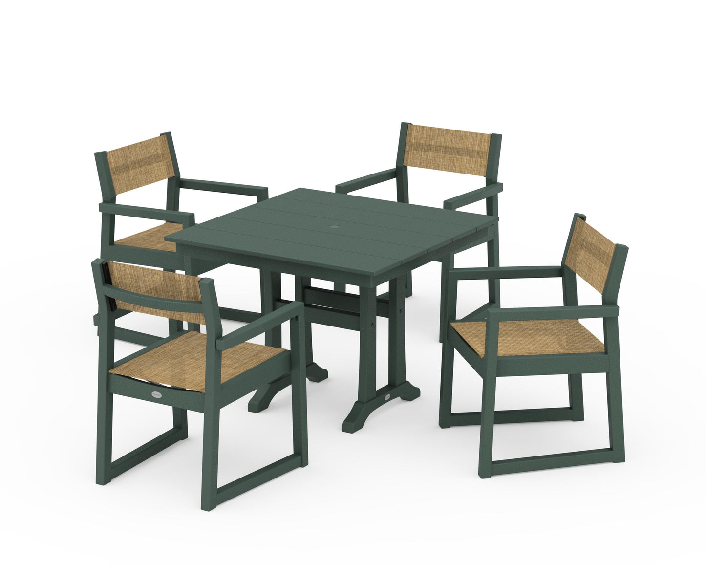 EDGE Sling 5-Piece Farmhouse Dining Set with Trestle Legs