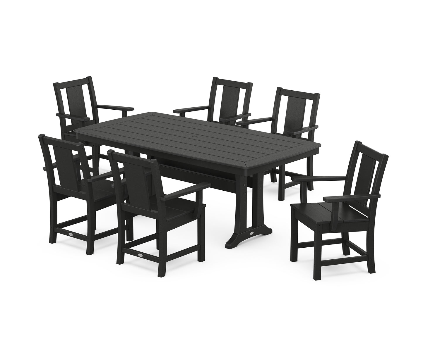 Prairie Arm Chair 7-Piece Dining Set with Trestle Legs