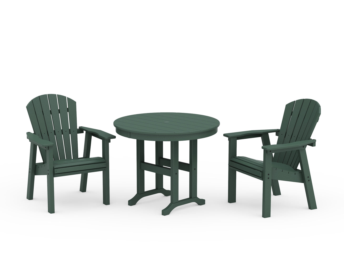 Seashell 3-Piece Round Farmhouse Dining Set