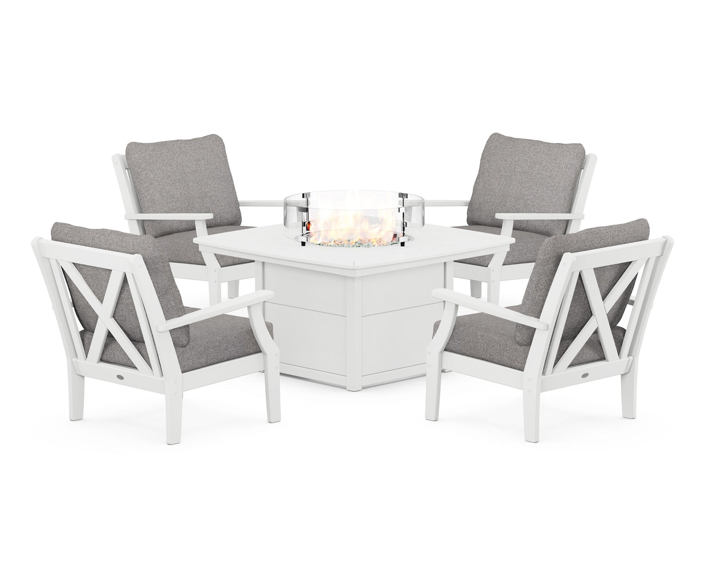 Braxton 5-Piece Deep Seating Conversation Set with Fire Pit Table