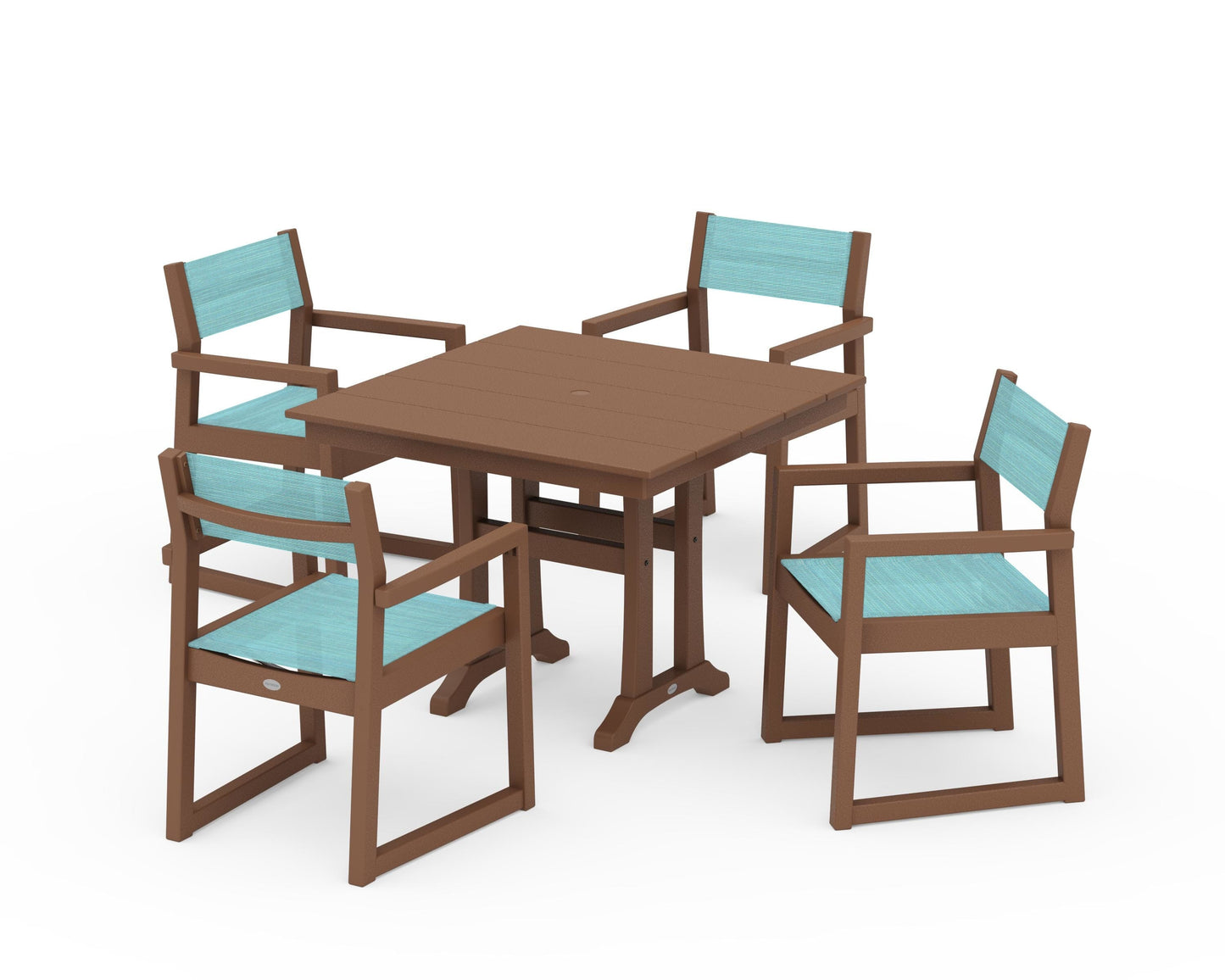 EDGE Sling 5-Piece Farmhouse Dining Set with Trestle Legs
