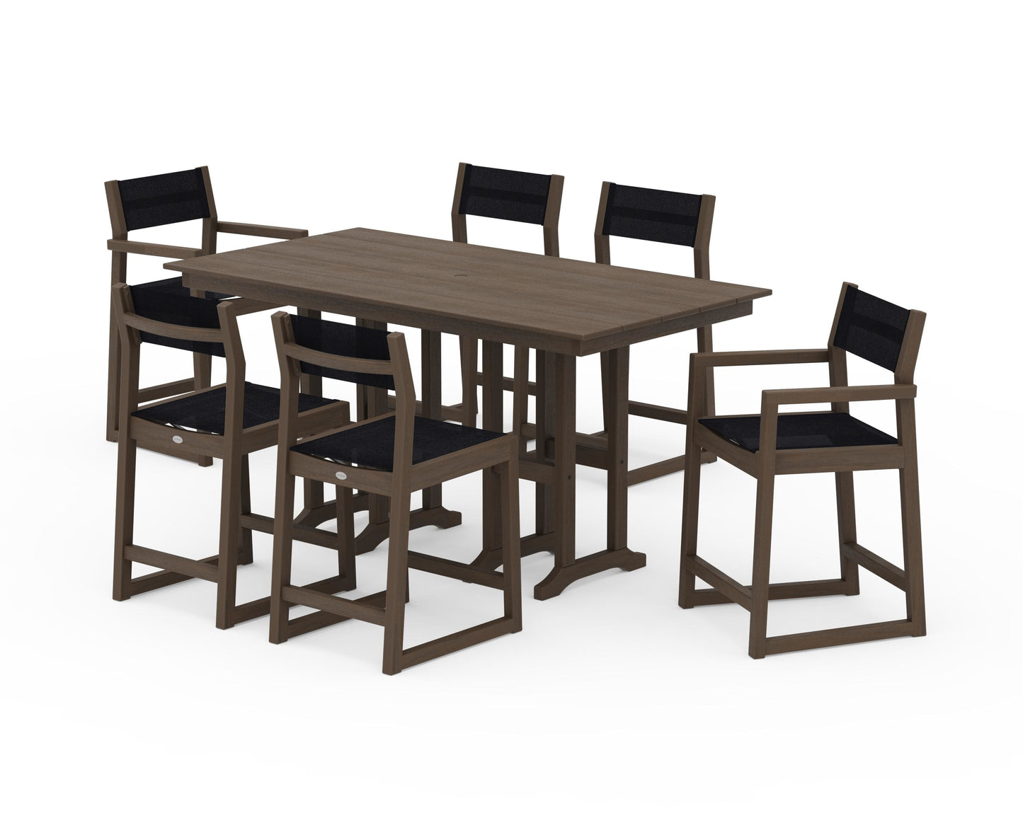 EDGE Sling 7-Piece Farmhouse Counter Set with Trestle Legs