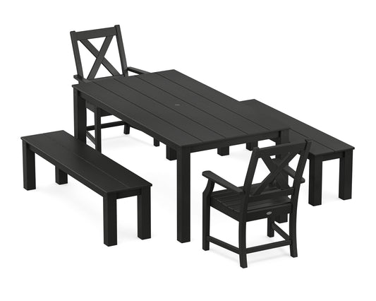 Braxton 5-Piece Parsons Dining Set with Benches