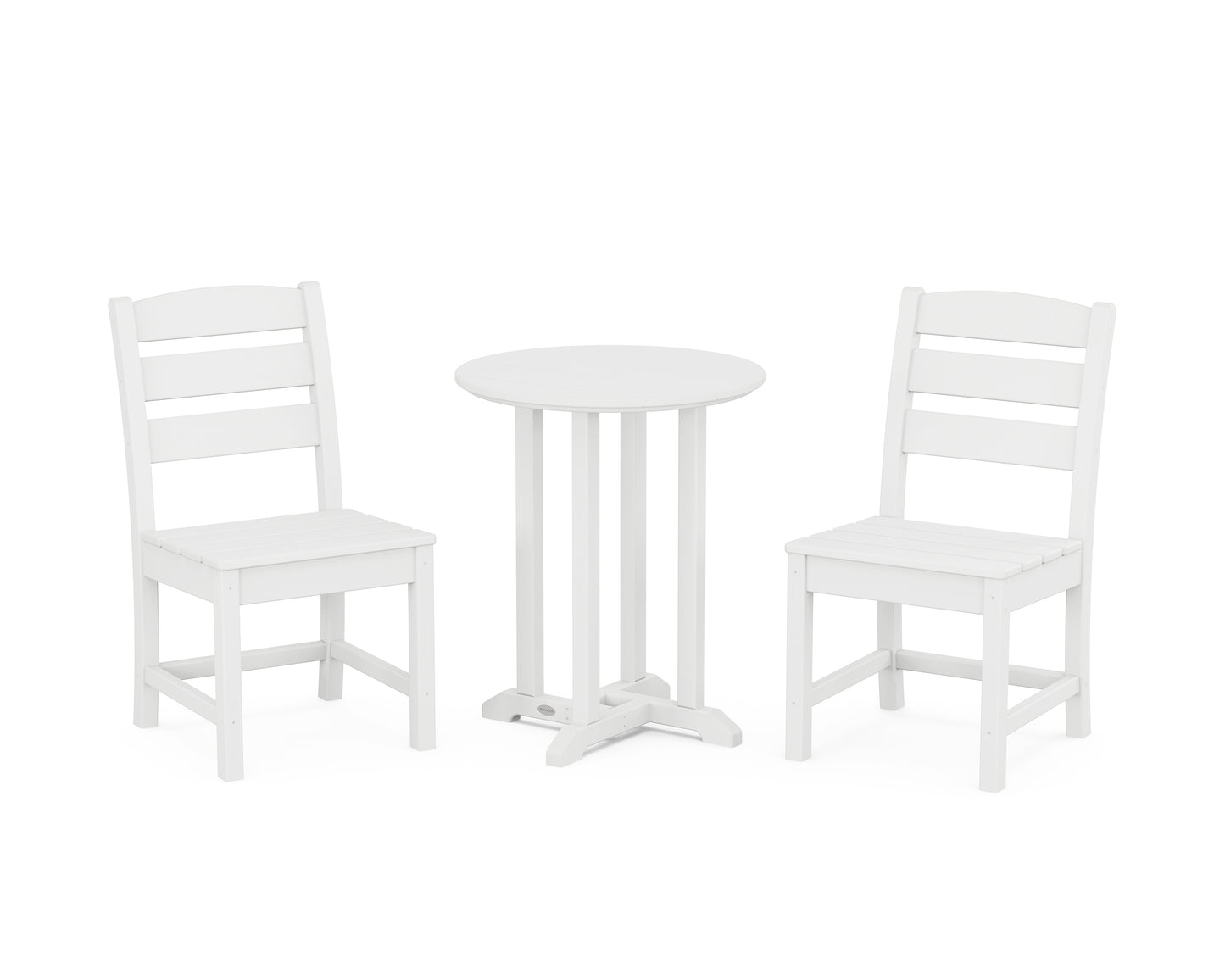 Lakeside Side Chair 3-Piece Round Dining Set