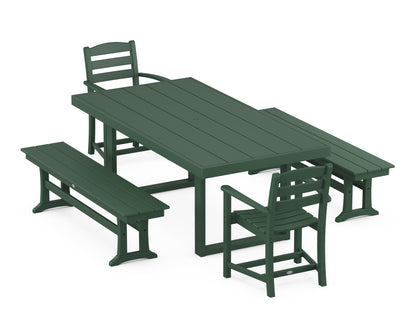 La Casa Cafe 5-Piece Dining Set with Benches