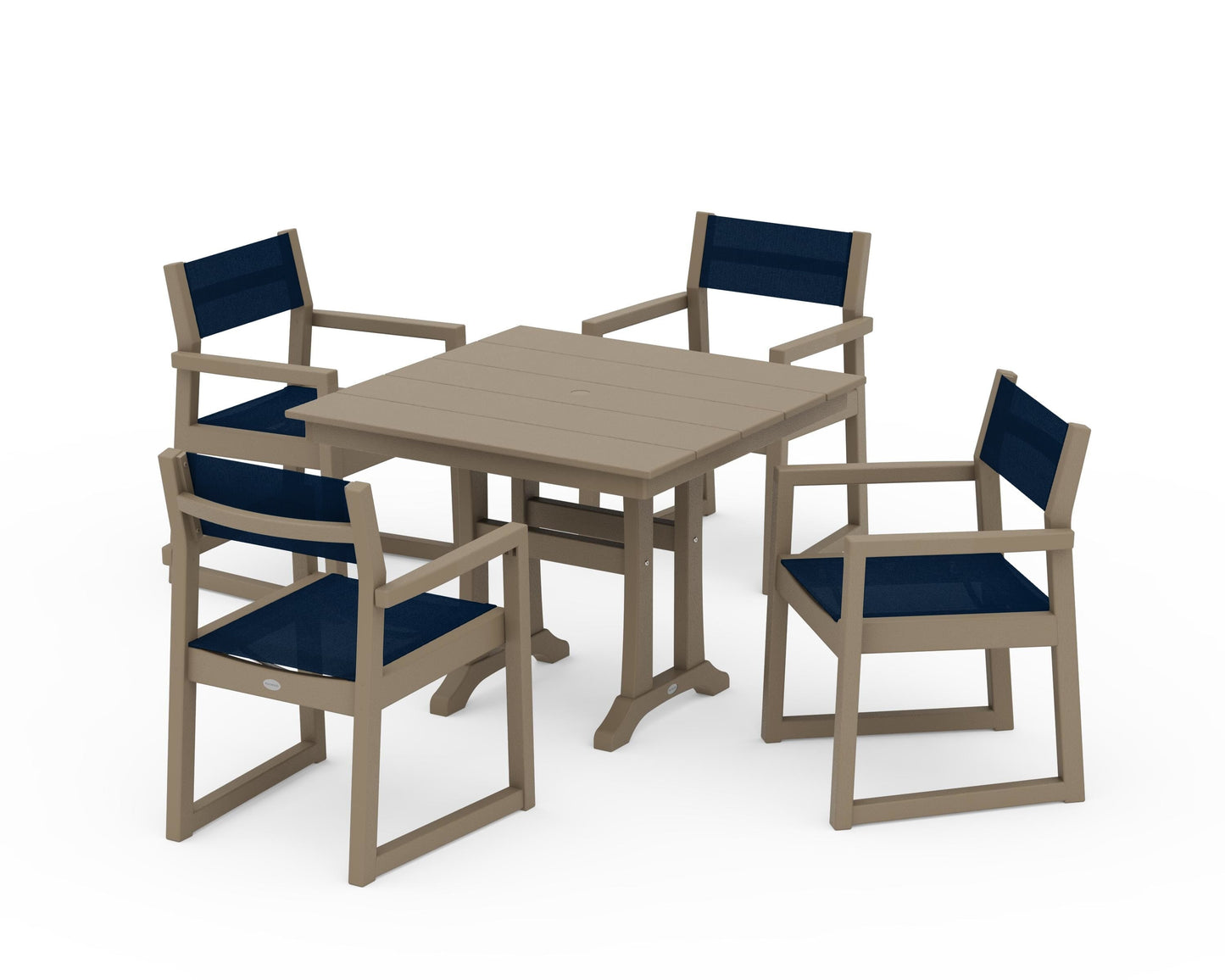 EDGE Sling 5-Piece Farmhouse Dining Set with Trestle Legs