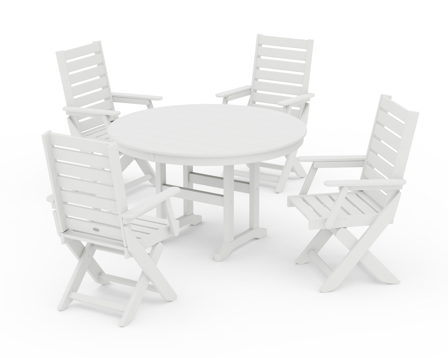 Captain Folding Chair 5-Piece Round Dining Set