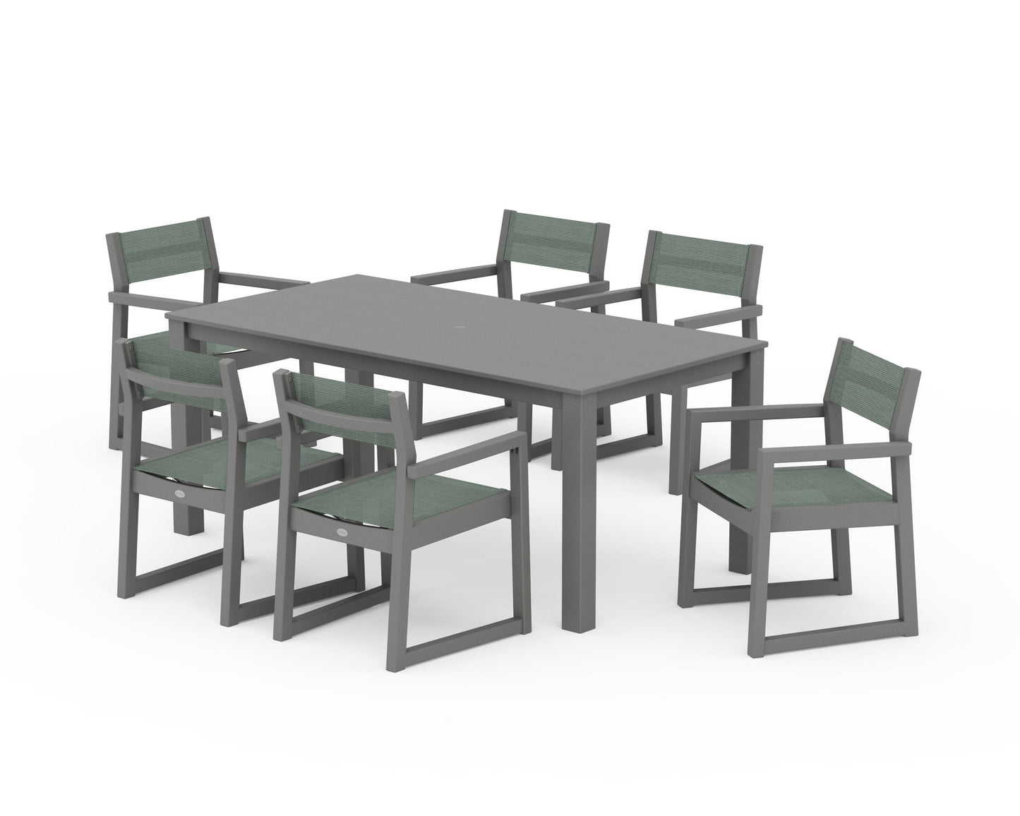 EDGE Sling Arm Chair 7-Piece Parsons Dining Set