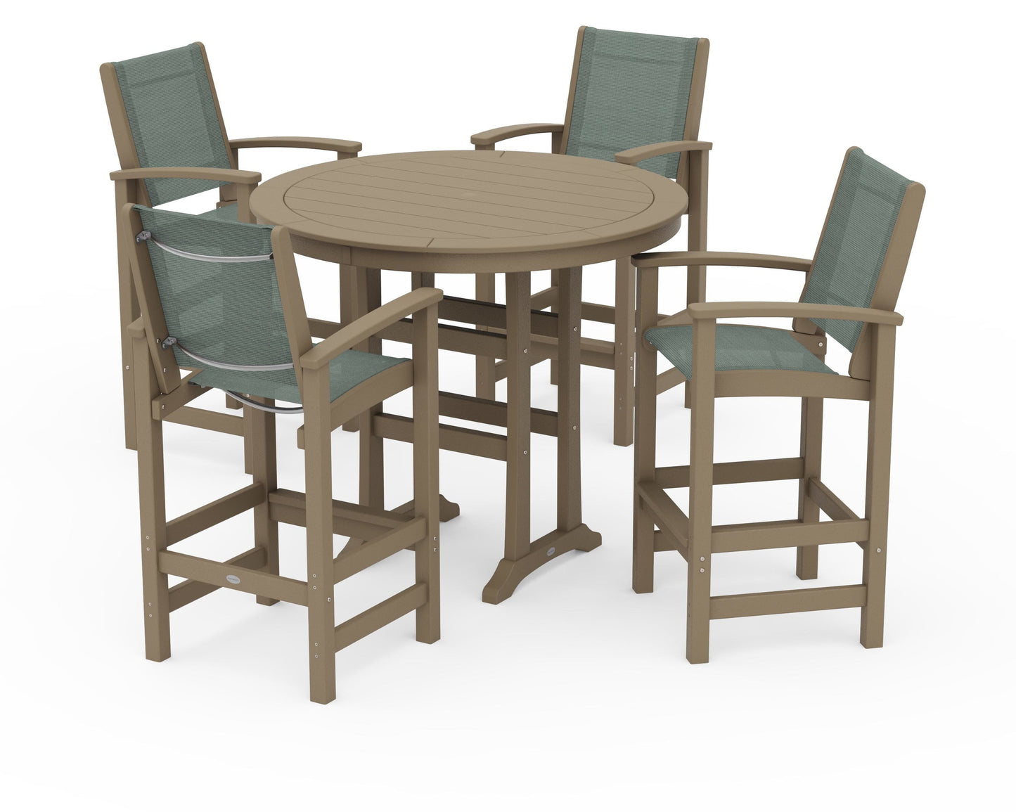 Coastal 5-Piece Nautical Trestle Bar Set