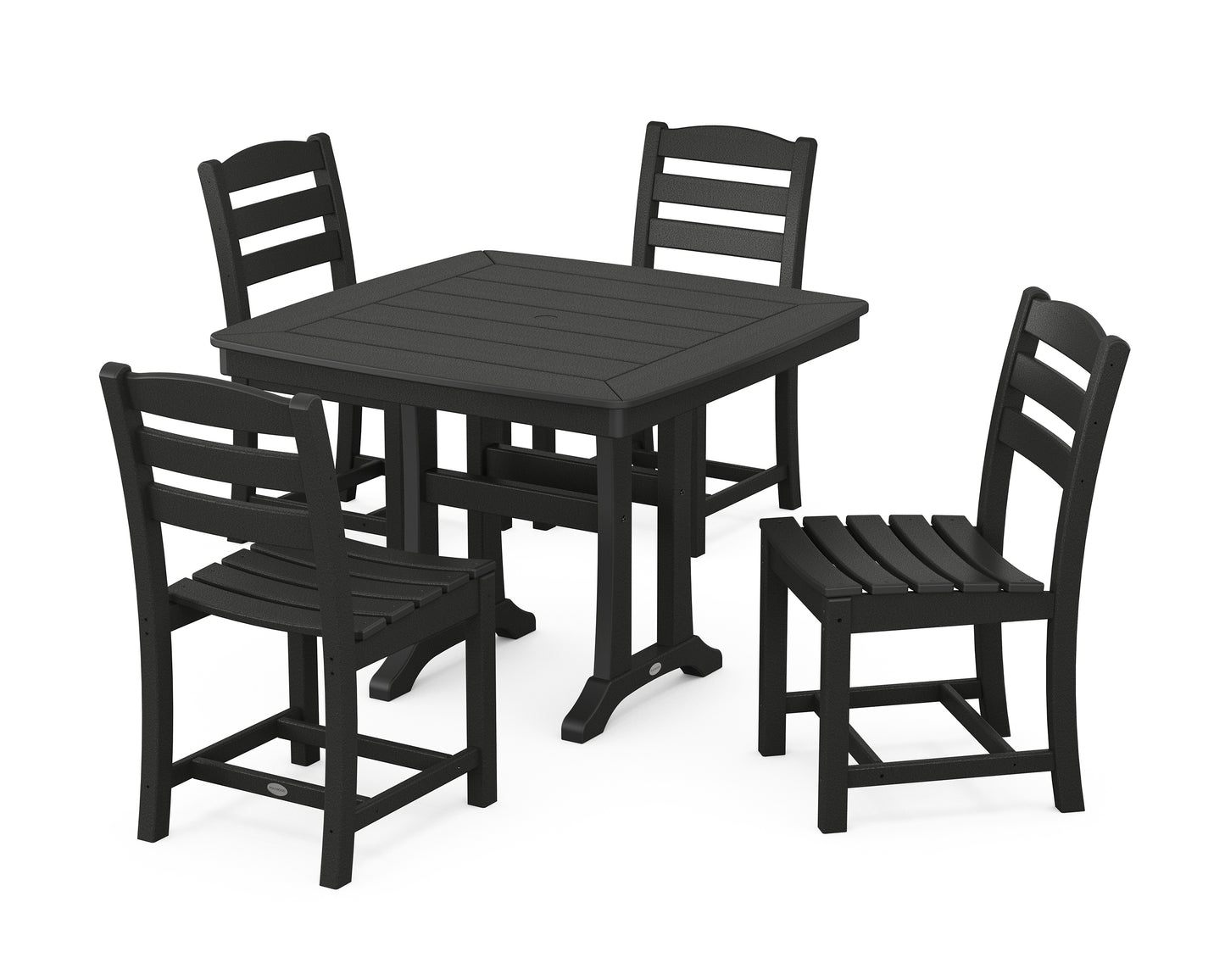 La Casa CafÃ© Side Chair 5-Piece Dining Set with Trestle Legs