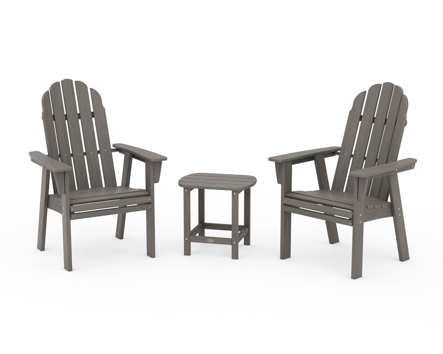 Vineyard 3-Piece Curveback Upright Adirondack Chair Set