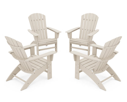 4-Piece Nautical Curveback Adirondack Chair Conversation Set
