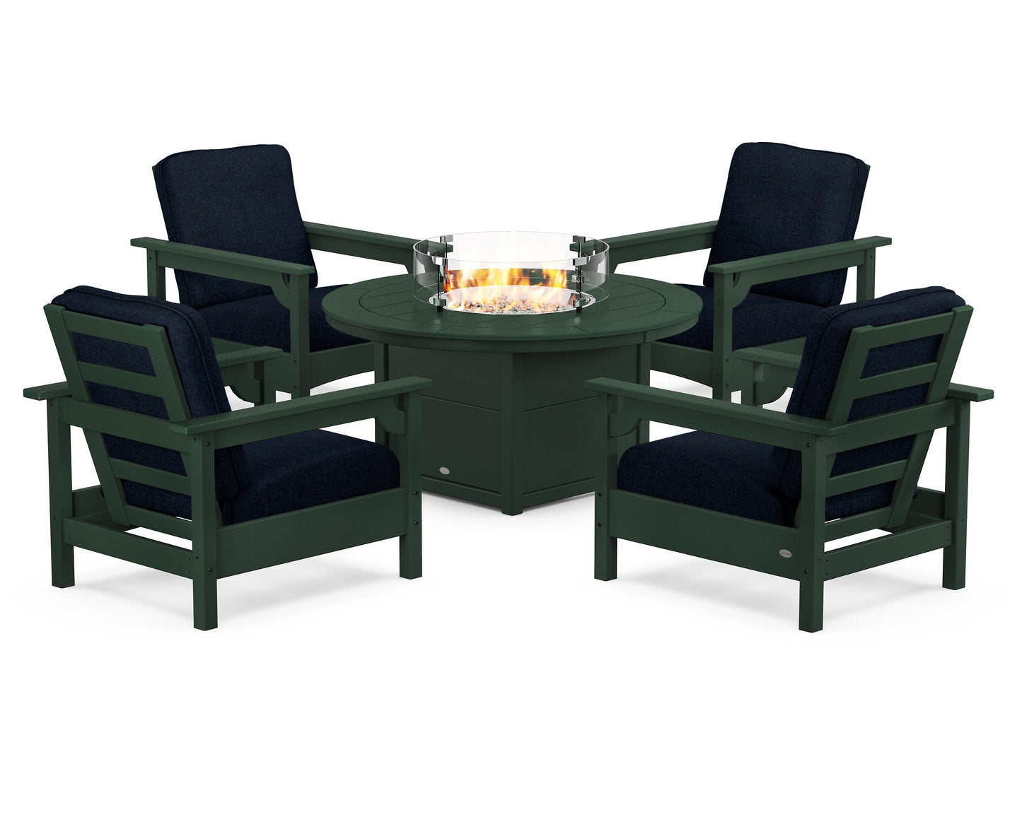 Club 5-Piece Conversation Set with Fire Pit Table