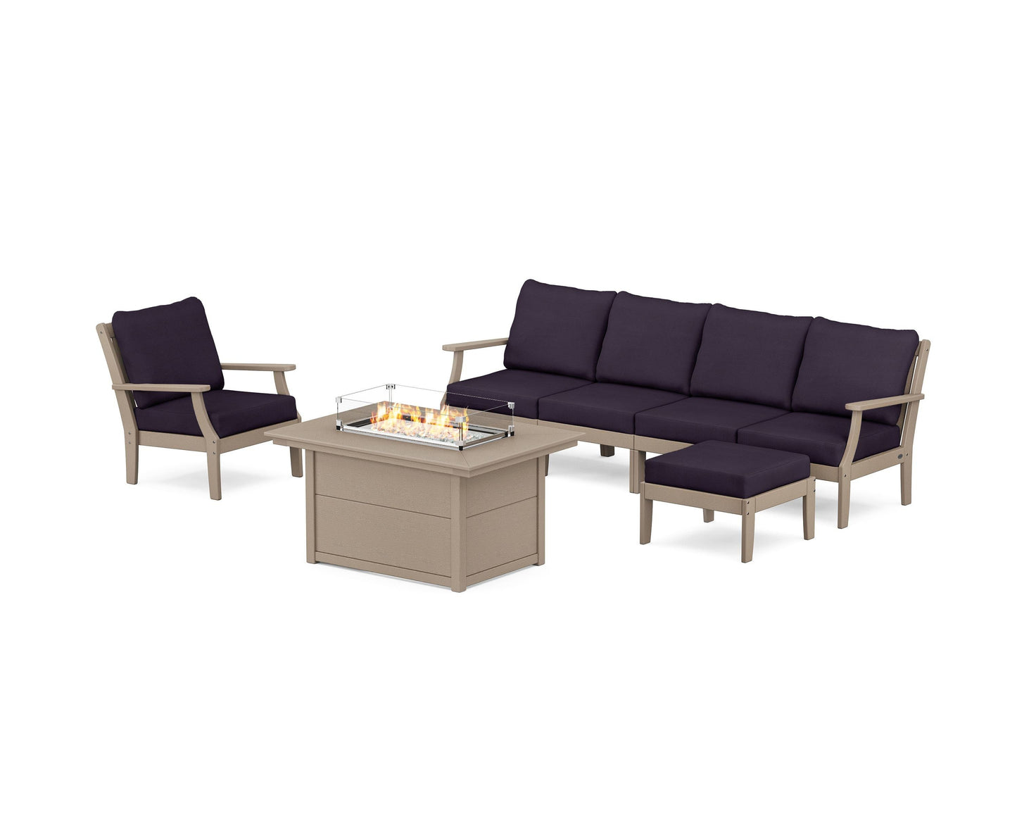 Braxton Sectional Lounge and Fire Pit Set