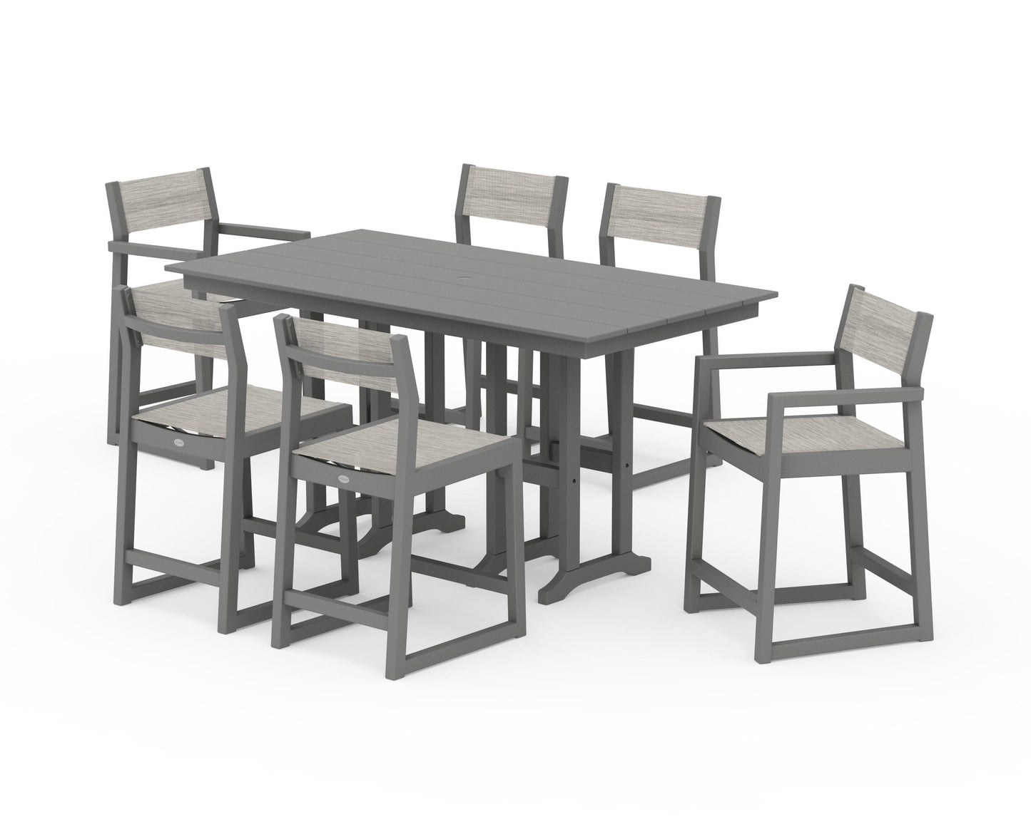 EDGE Sling 7-Piece Farmhouse Counter Set with Trestle Legs