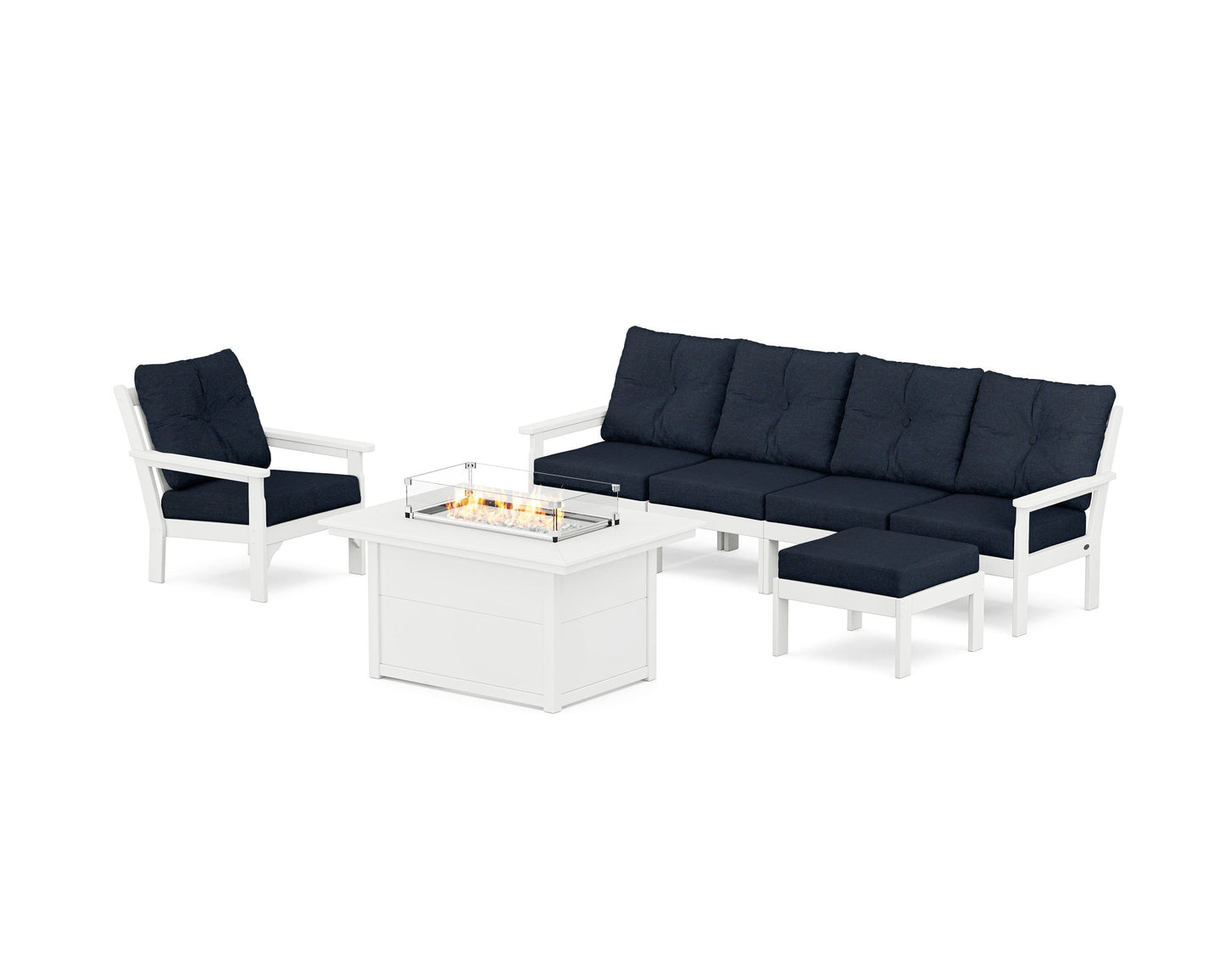 Vineyard Sectional Lounge and Fire Pit Set