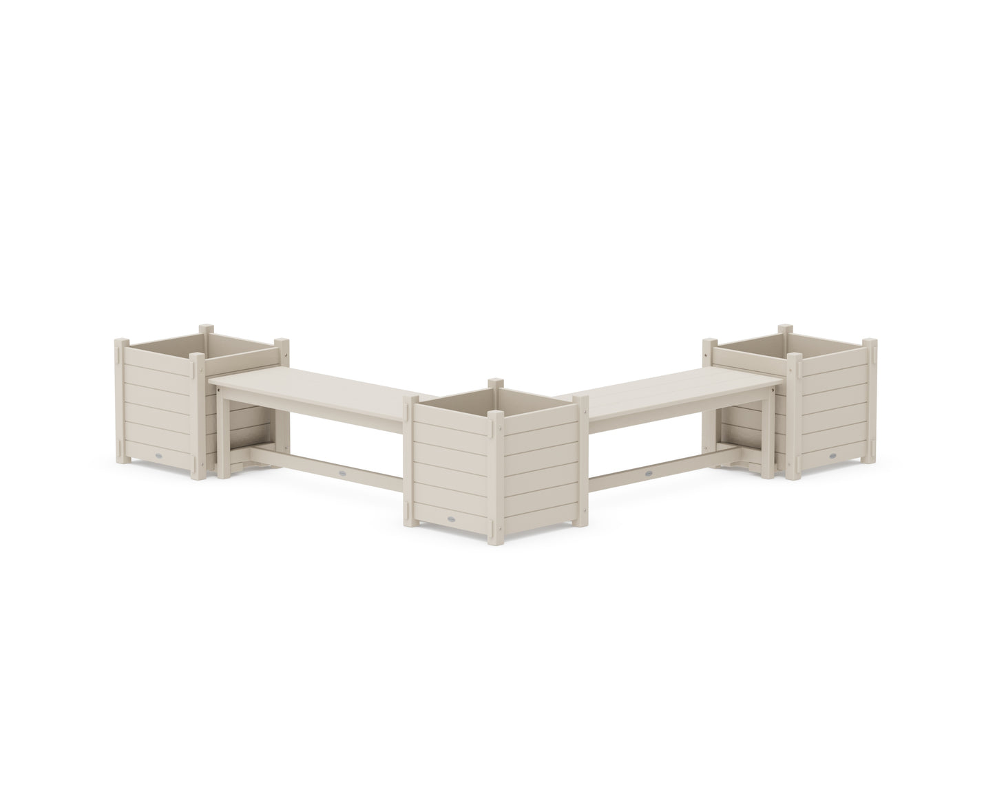 48" Nautical L- Shaped Planter Bench Corner Set - Large