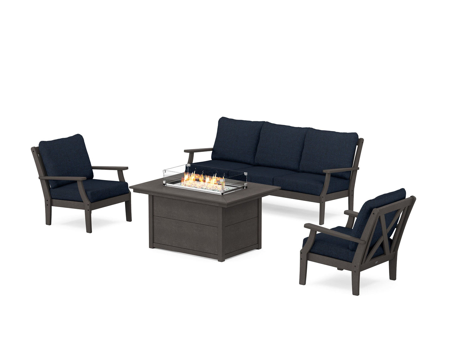 Braxton Deep Seating Fire Pit Table Set