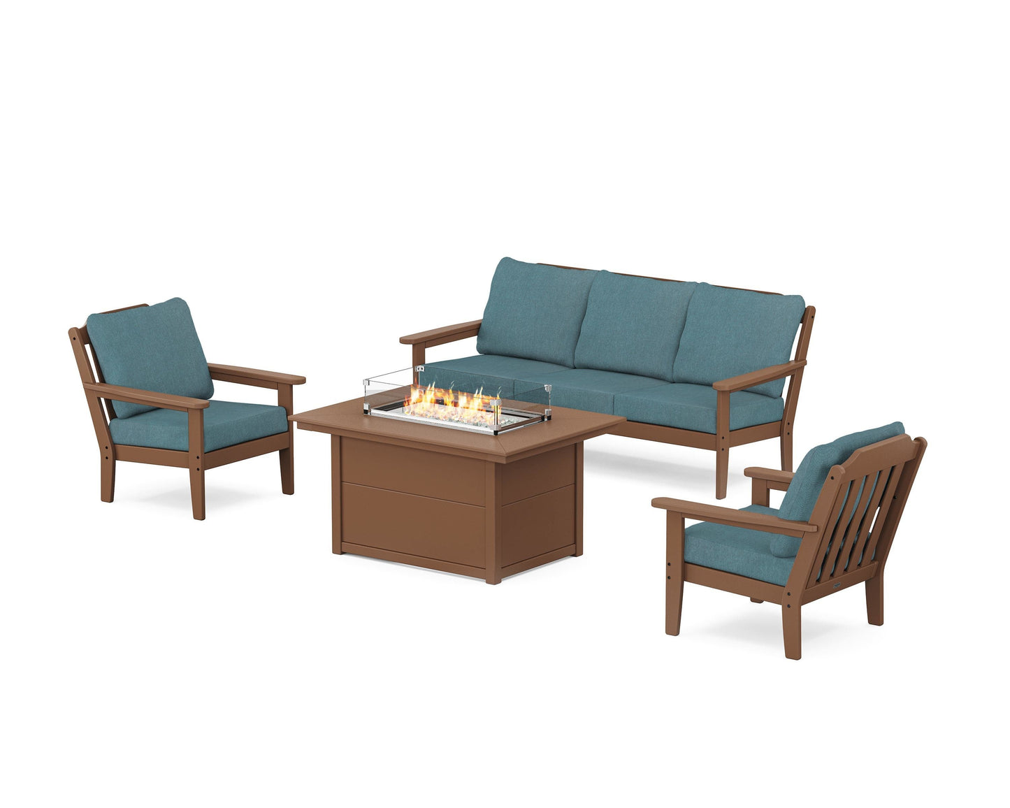 Cottage Deep Seating Fire Pit Table Set