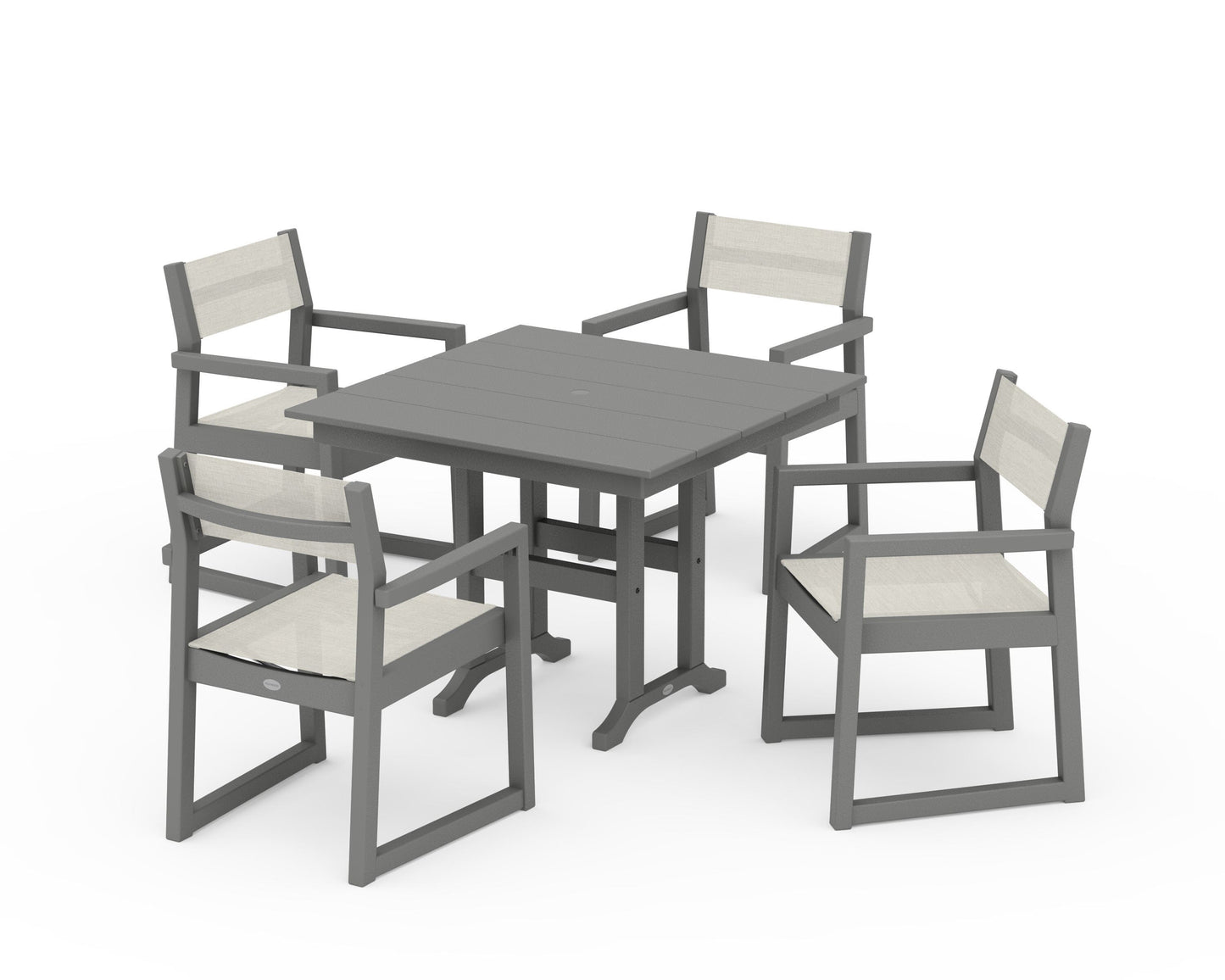 EDGE Sling Arm Chair 5-Piece Farmhouse Dining Set