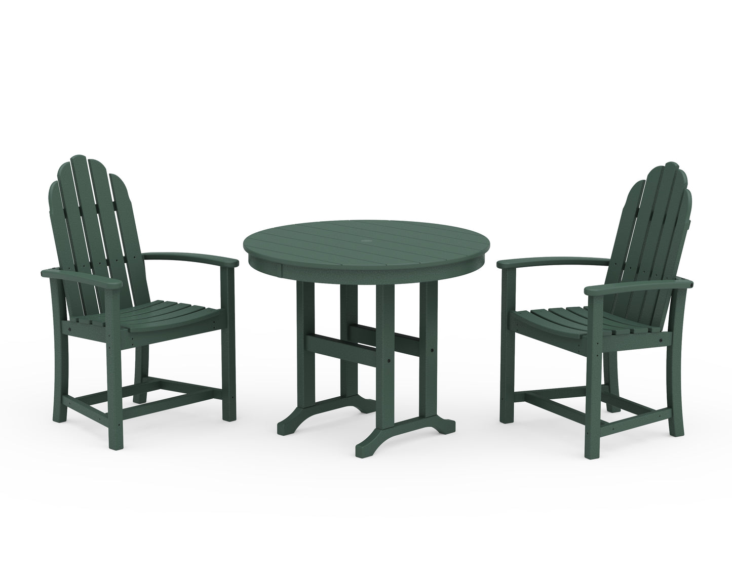 Classic Adirondack 3-Piece Round Dining Set