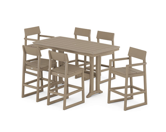 EDGE 7-Piece Bar Set with Trestle Legs