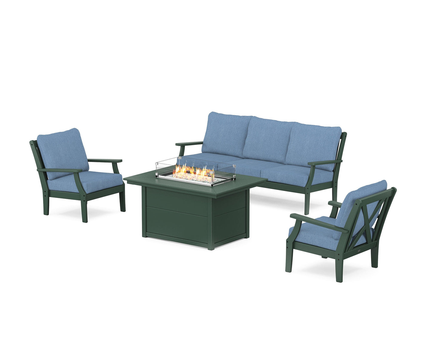 Braxton Deep Seating Fire Pit Table Set
