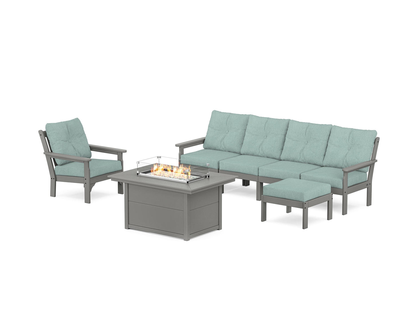 Vineyard Sectional Lounge and Fire Pit Set
