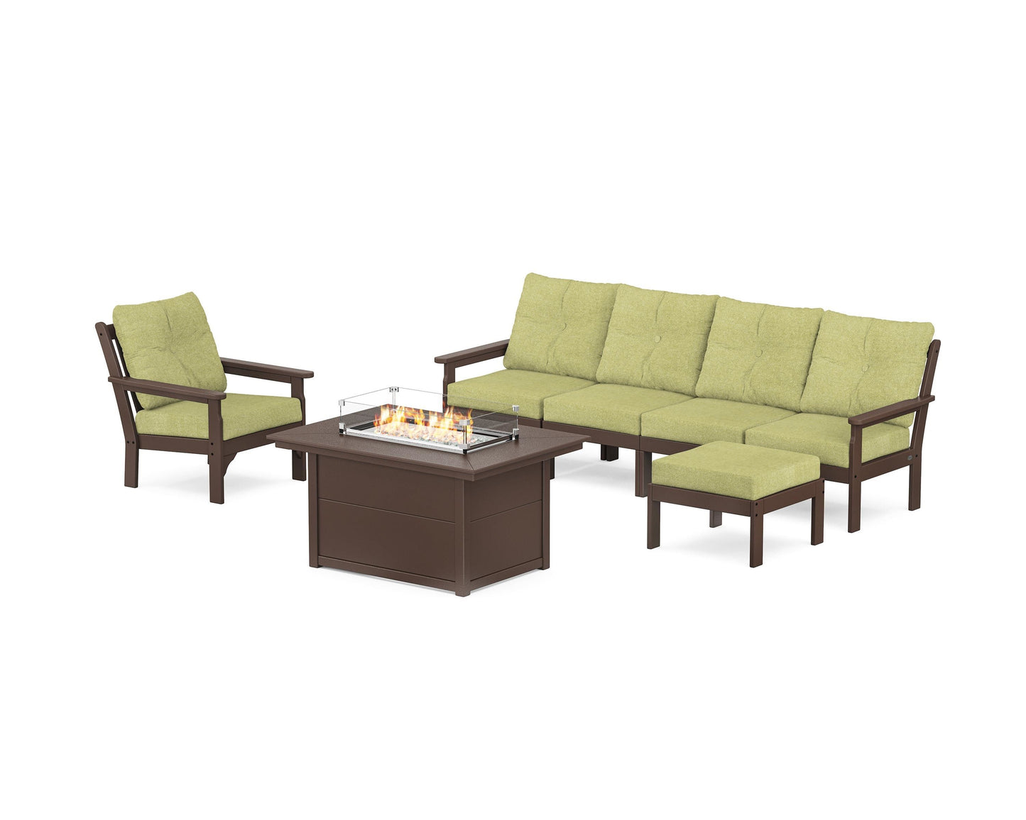 Vineyard Sectional Lounge and Fire Pit Set