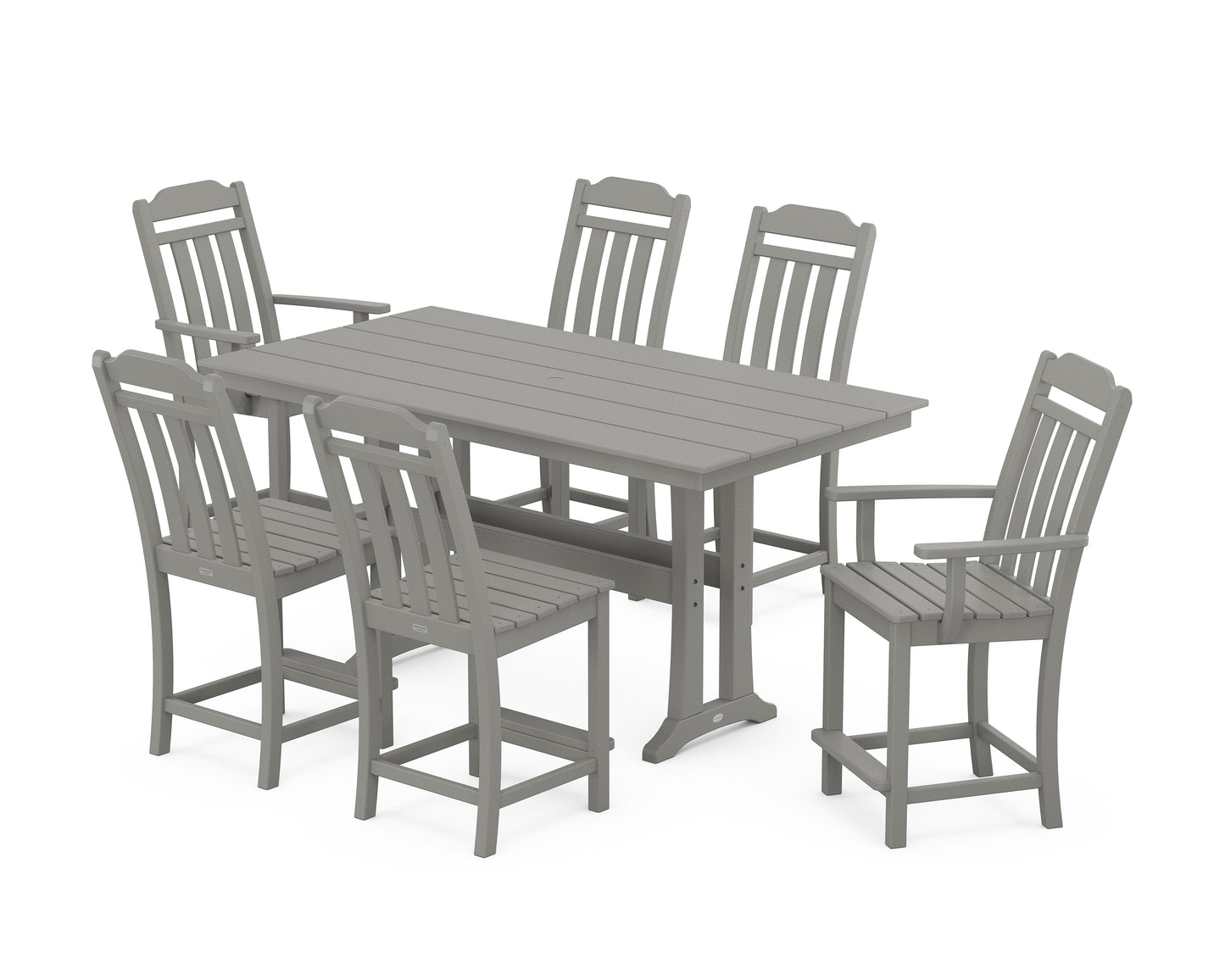 Cottage 7-Piece Farmhouse Counter Set with Trestle Legs