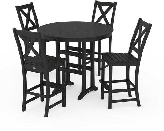 Braxton 5-Piece Nautical Trestle Arm Chair Bar Set
