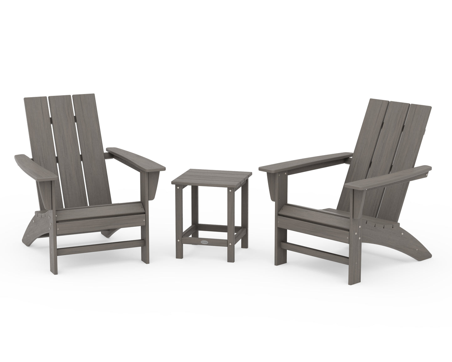 Modern 3-Piece Adirondack Set with Long Island 18" Side Table
