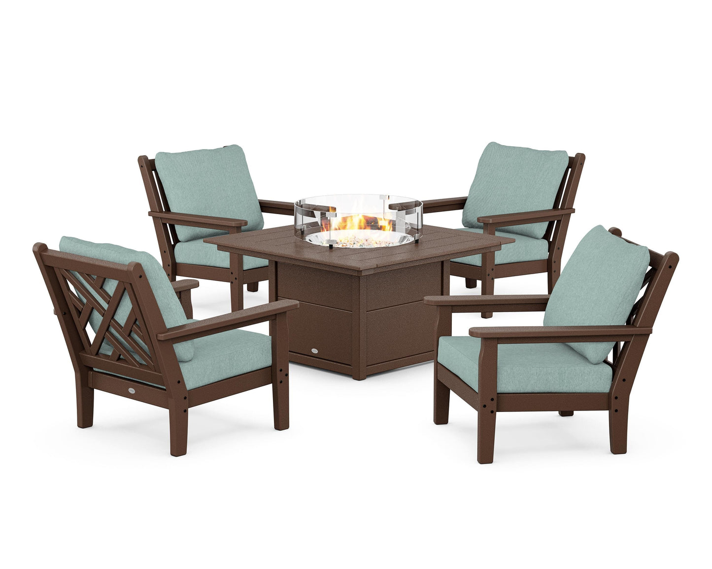 Chippendale 5-Piece Deep Seating Set with Fire Pit Table