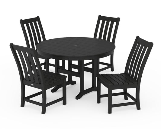 Vineyard 5-Piece Round Farmhouse Side Chair Dining Set