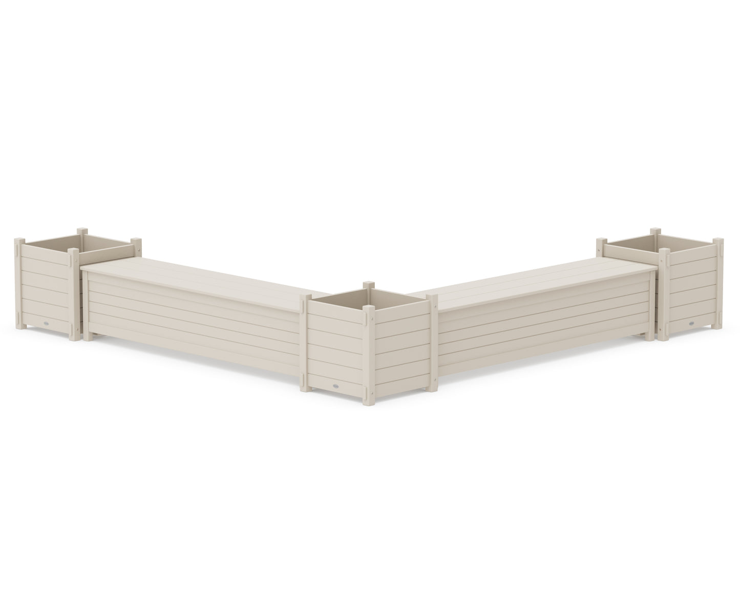 72" Nautical L- Shaped Planter Storage Bench Corner Set- Large