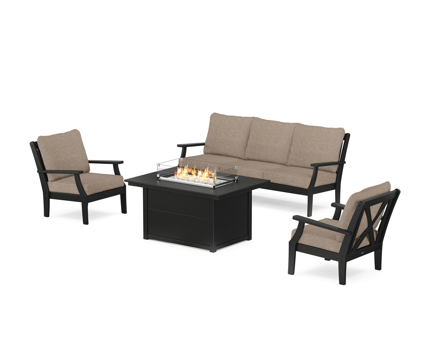 Braxton Deep Seating Fire Pit Table Set