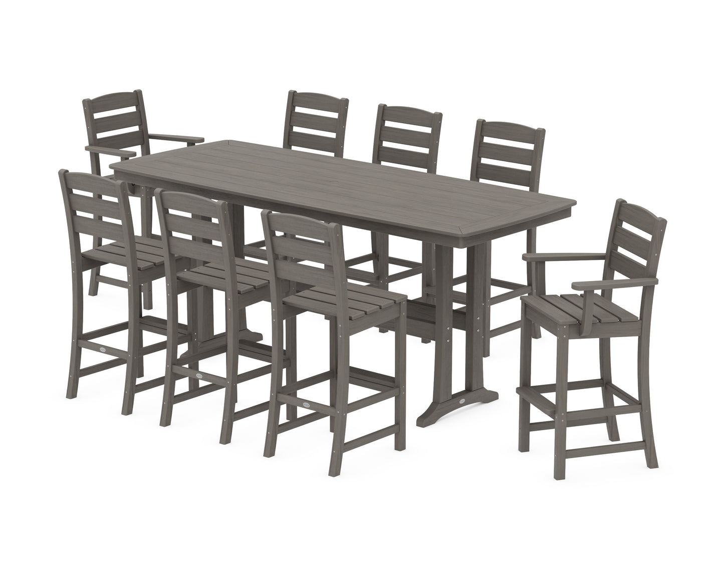 Lakeside 9-Piece Bar Set with Trestle Legs